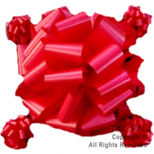 Moño para auto liso rojo x 1